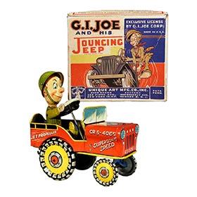 1946 Unique Art, G.I. Joe & His Jouncing Jeep in Original Box