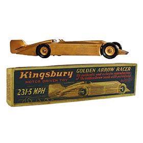 1927 Kingsbury, Clockwork Golden Arrow Racer in Original Box