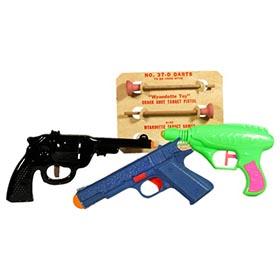 Marx Steel Dart Pistol, Wyandotte Darts on Card and Ray Gun