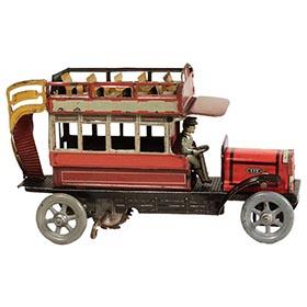 c. 1912 Distler Double Decker Clockwork Bus with Driver